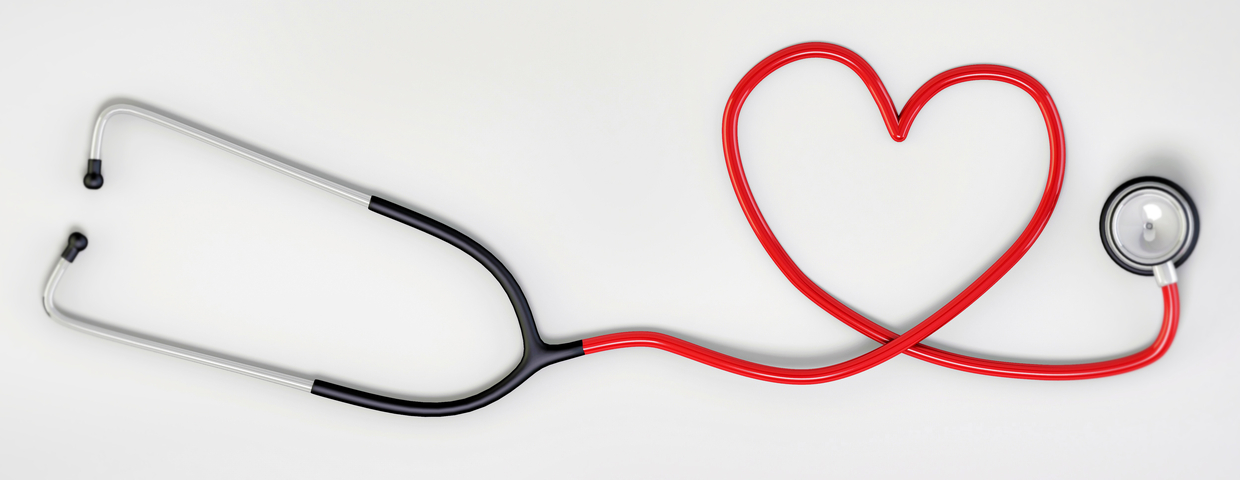 Stethoscope Coiled as a Heart